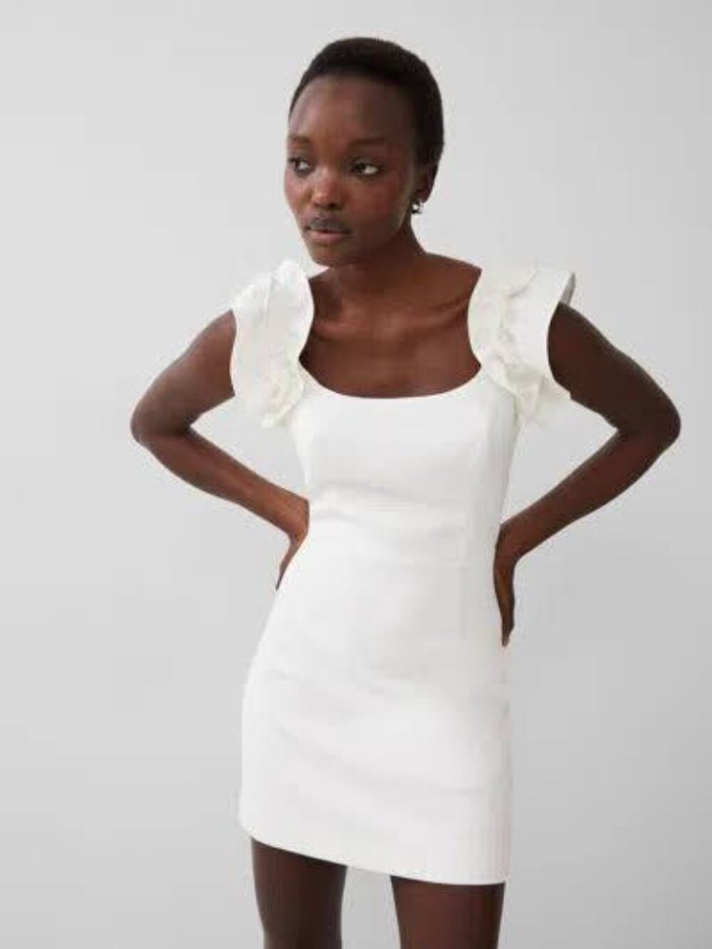 Whisper Sleeveless Ruffle Shoulder French Connection